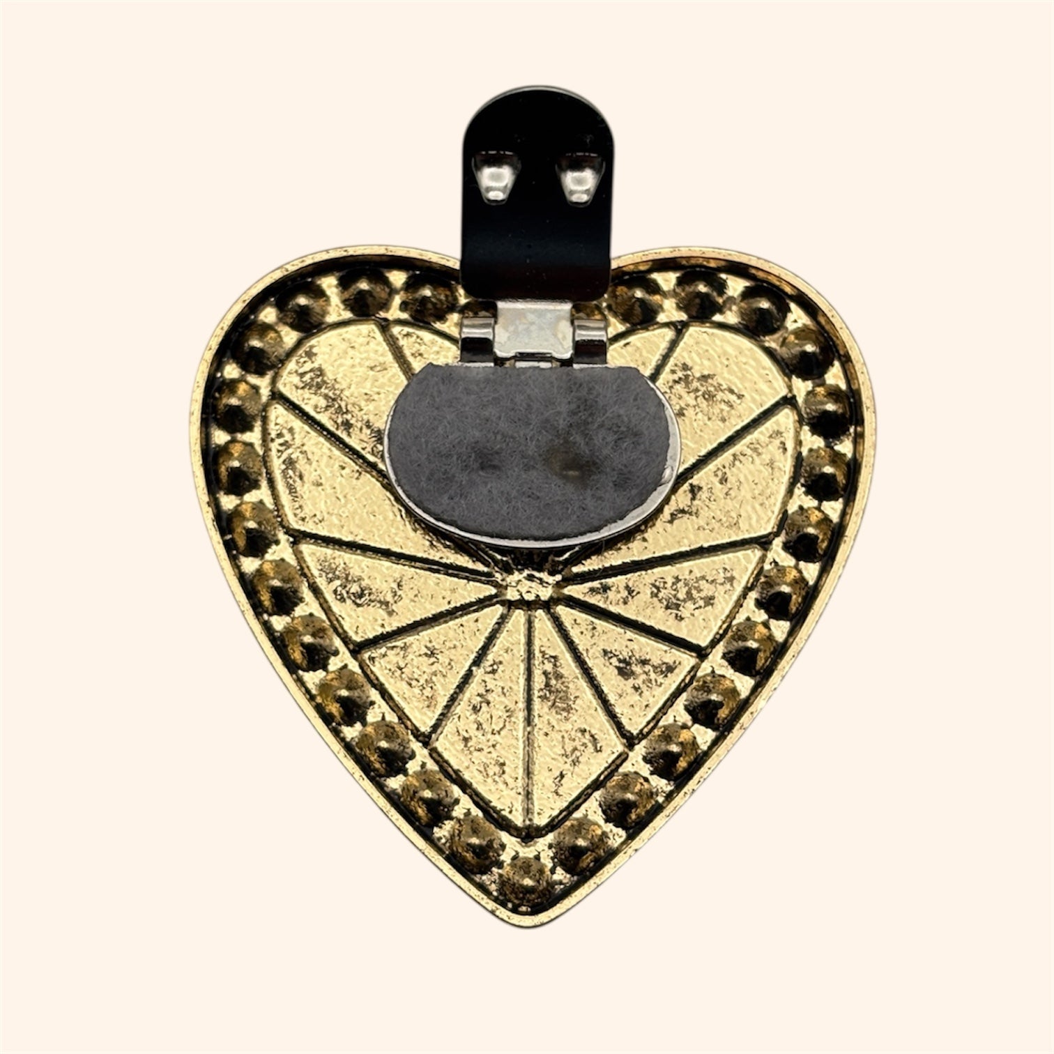 Clip Coeur Baroque Bleu Saphir & Terre Ambrée - Les Lunettes de Pauline