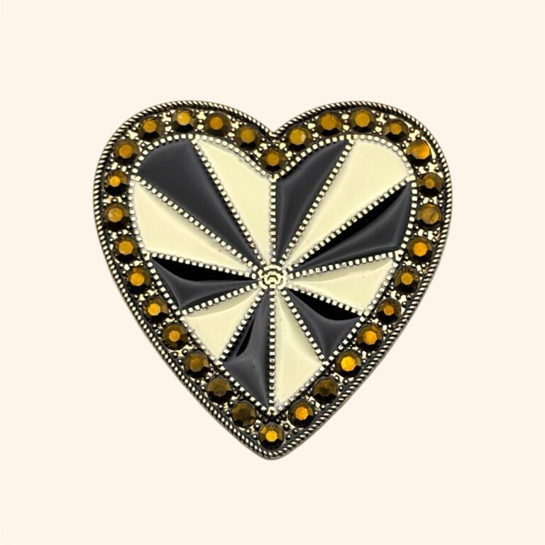 Clip Coeur Baroque Réglisse & Vanille - Les Lunettes de Pauline