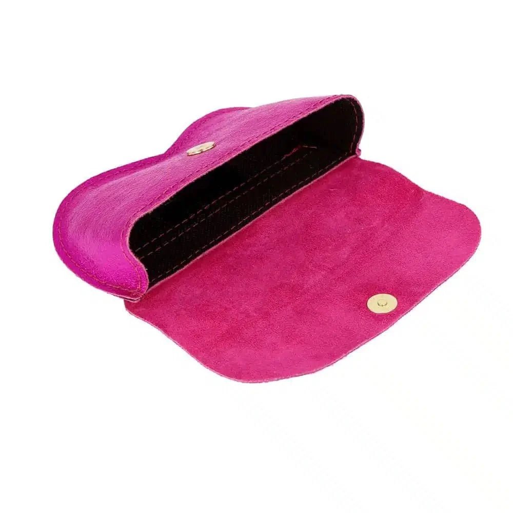 Étui à lunettes cuir Aviateur Fuchsia - Les Cléias - Les Lunettes de Pauline