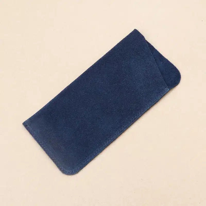 Etui à lunettes Souple en Cuir Bleu jean - Les Lunettes de Pauline