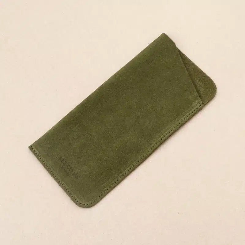 Etui à lunettes Souple en Cuir Kaki - Les Lunettes de Pauline