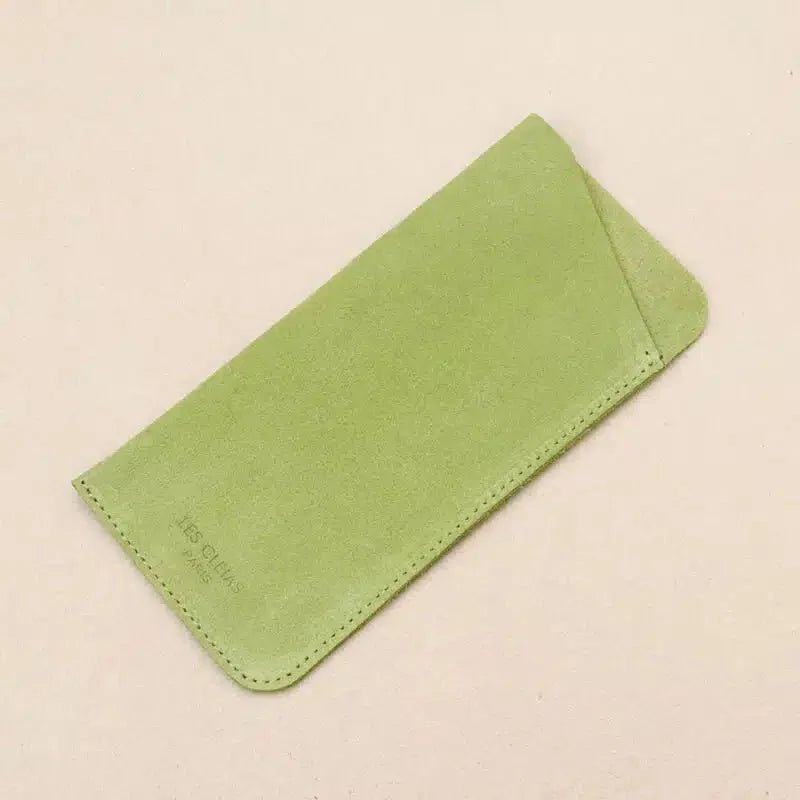 Étui à lunettes souple en cuir Vert Anis - Les Cléias - Les Lunettes de Pauline