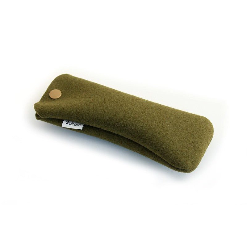 Étui en feutre avec bouton pression kaki - Les Lunettes de Pauline