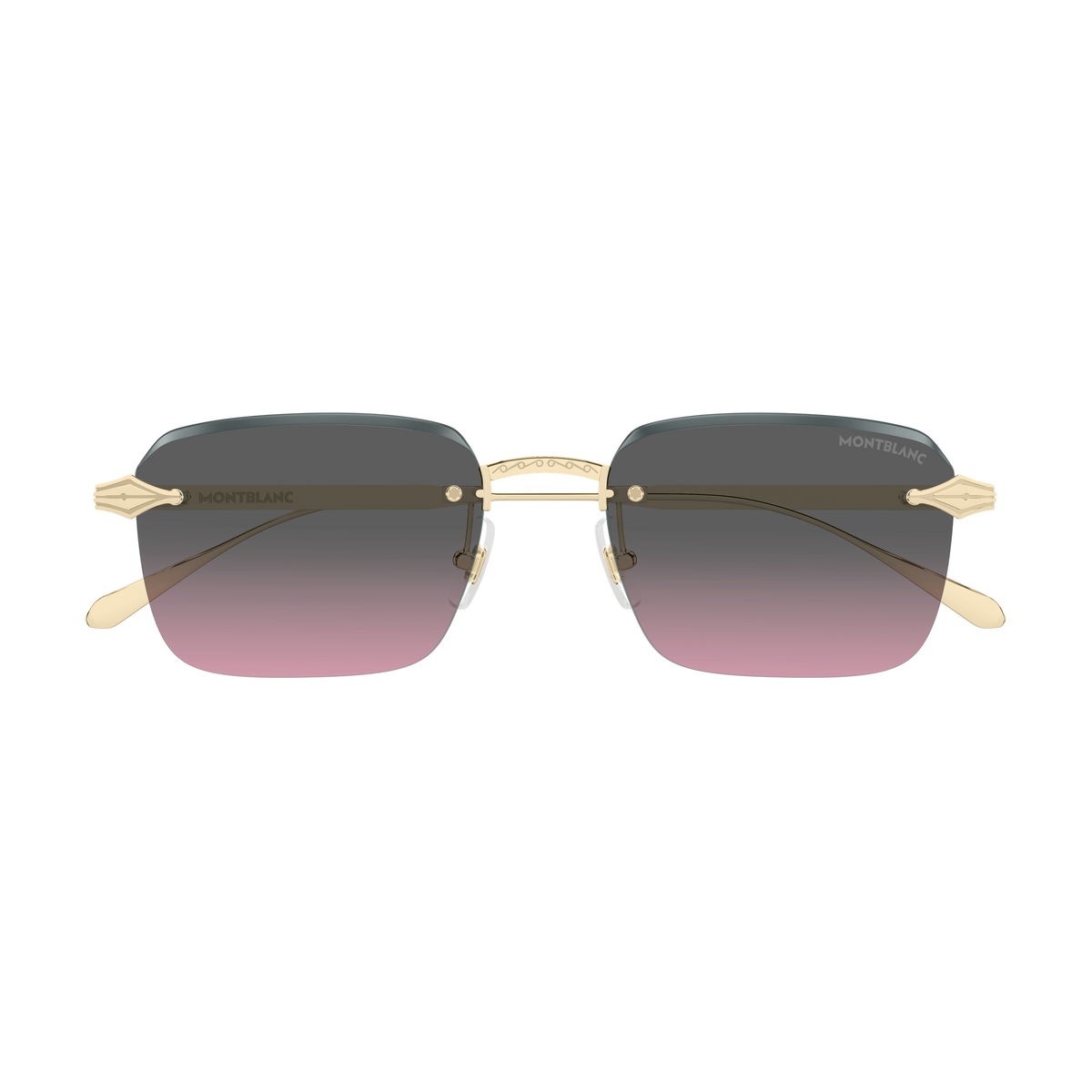Montblanc MB0456S Doré verres gris rose 003 de face - Les Lunettes de Pauline