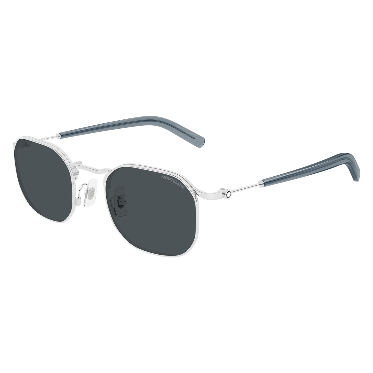 Montblanc Snowcap MB0459S Argent 002 de trois-quarts - Les Lunettes de Pauline
