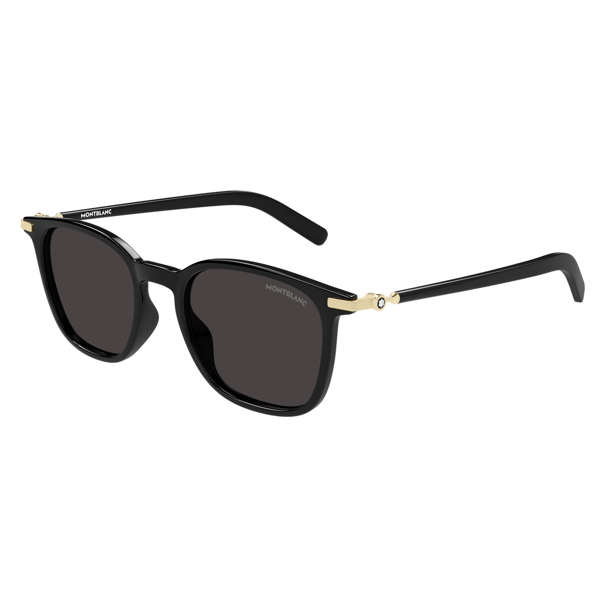 Montblanc Snowcap MB0460S Noir 001 de trois-quarts - Les Lunettes de Pauline