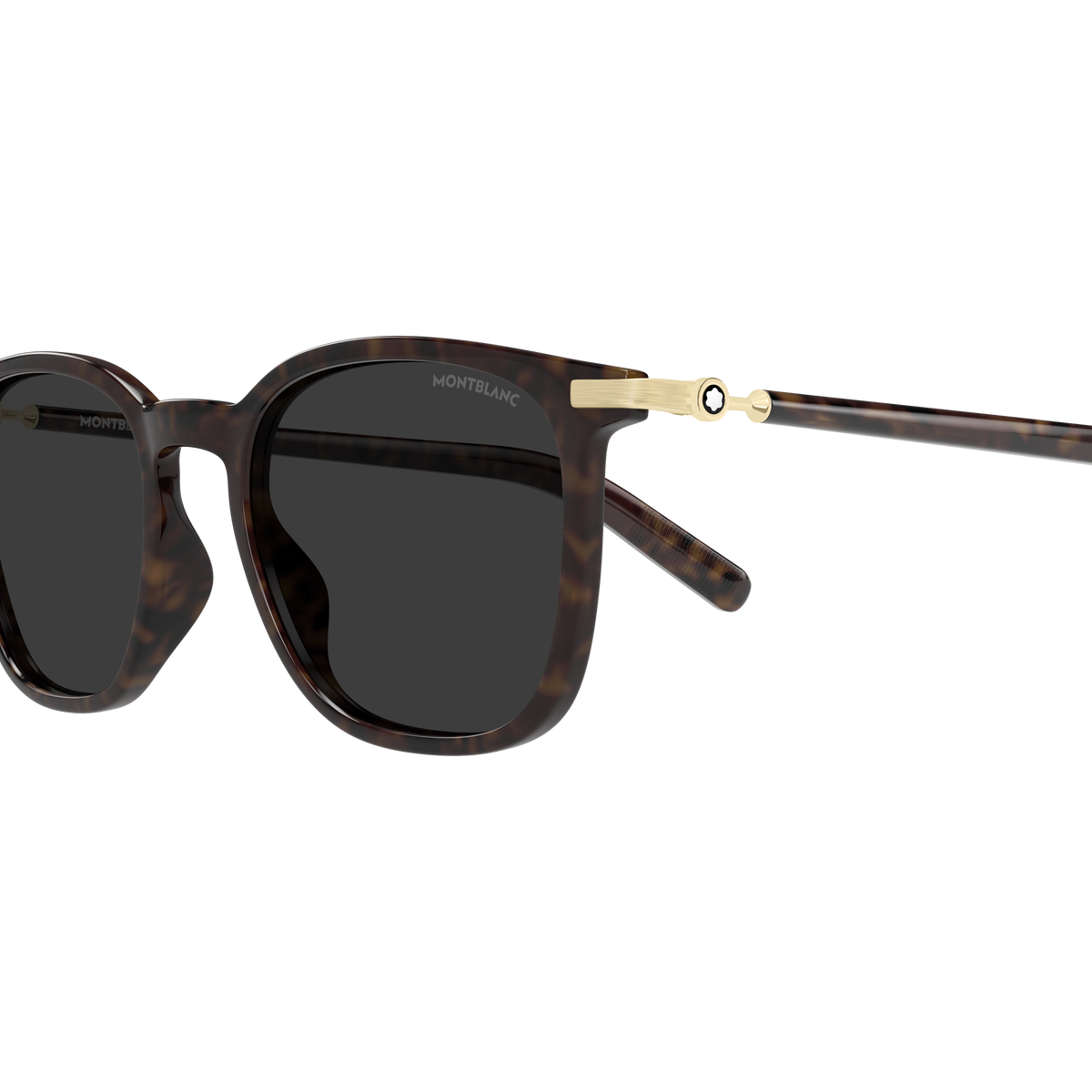 Montblanc Snowcap MB0460S Havane 003 en détail des branches - Les Lunettes de Pauline
