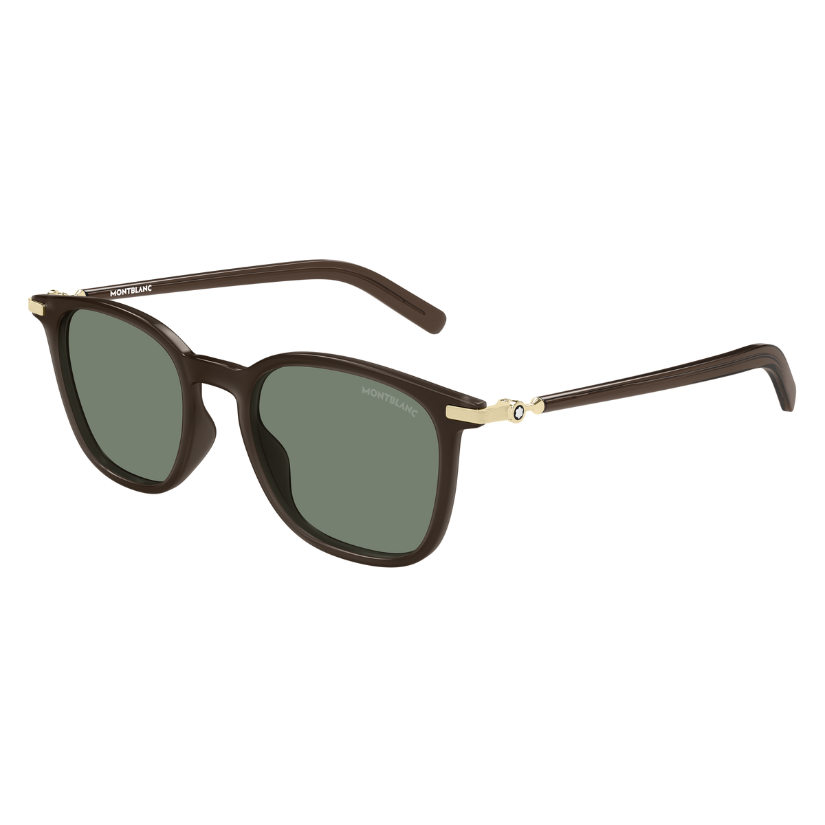 Montblanc Snowcap MB0460S Brun Foncé 004 de trois-quarts - Les Lunettes de Pauline