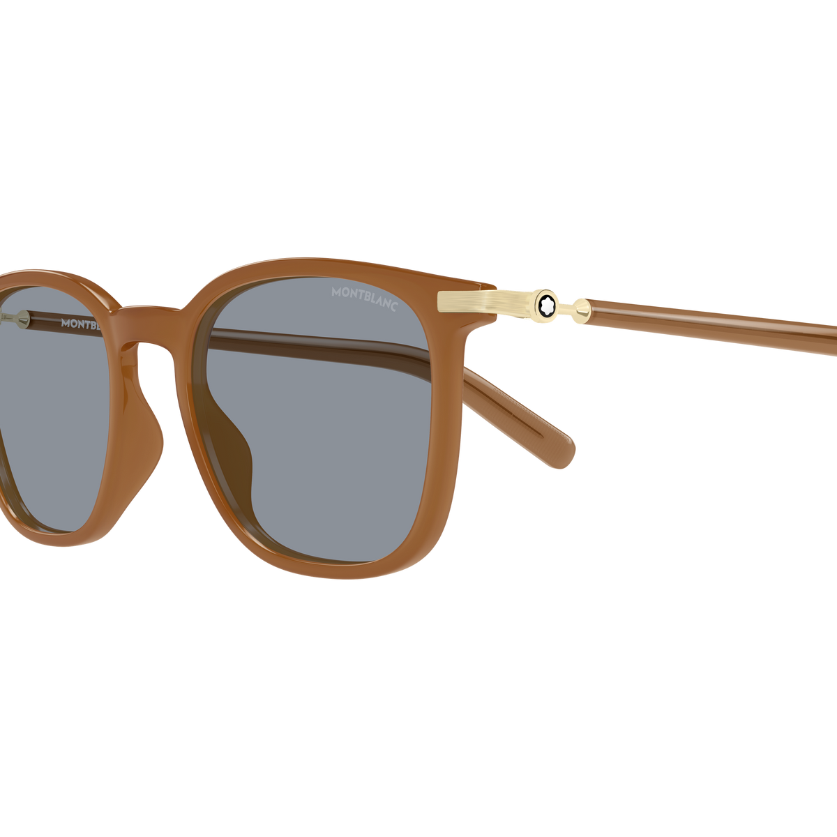 Montblanc Snowcap MB0460S Brun Clair 005 en détail des branches - Les Lunettes de Pauline