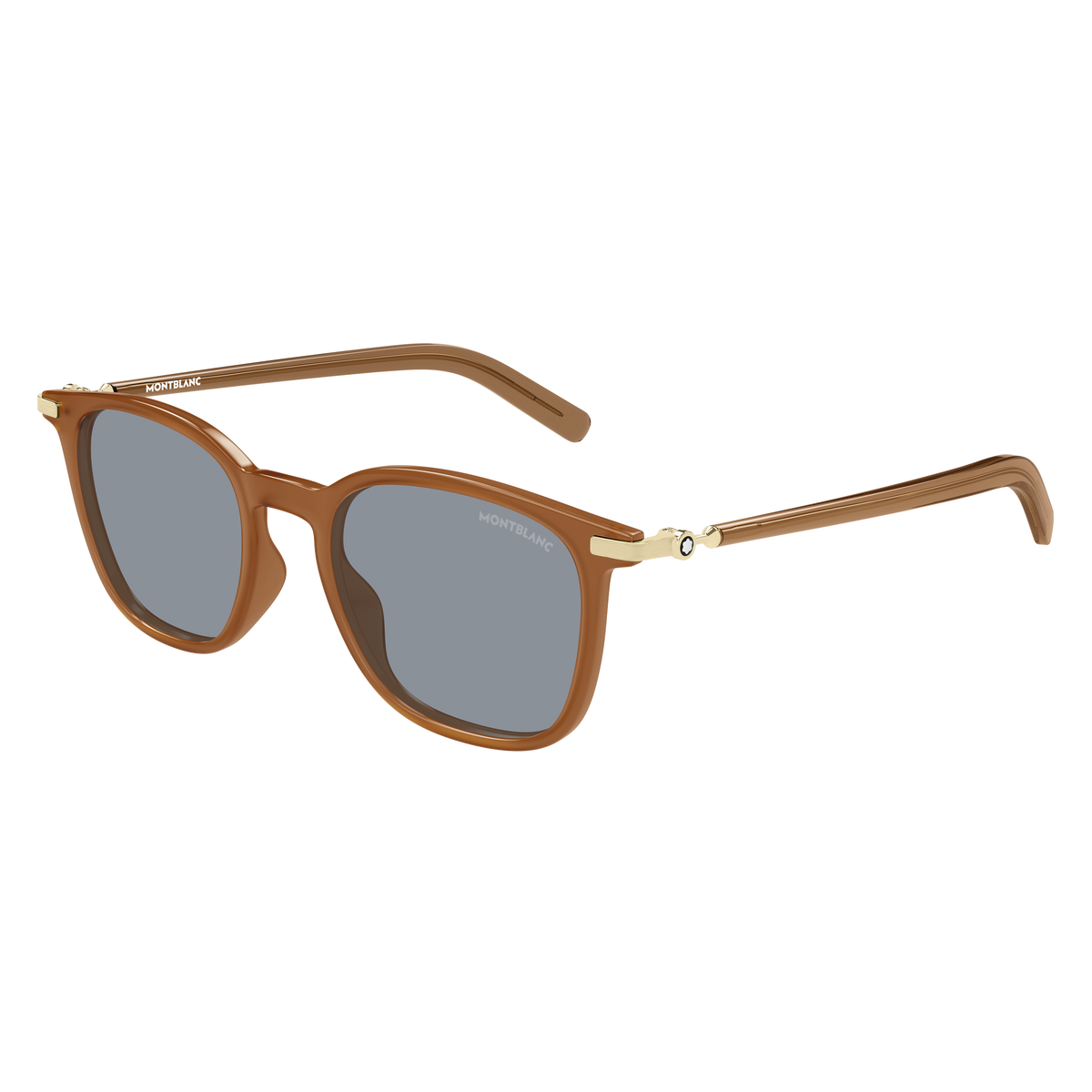 Montblanc Snowcap MB0460S Brun Clair 005 de trois-quarts - Les Lunettes de Pauline