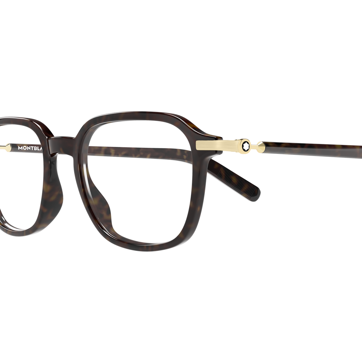 Montblanc Snowcap MB0462O Havane 003 en détail des branches - Les Lunettes de Pauline