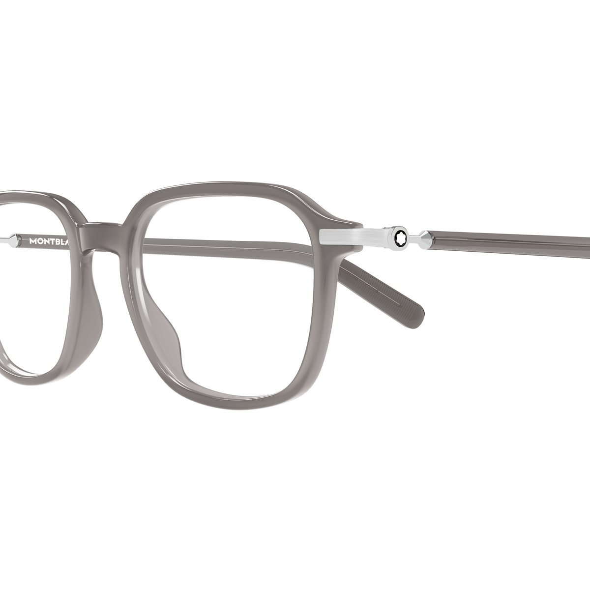Montblanc Snowcap MB0462O Gris 004 en détail des branches - Les Lunettes de Pauline