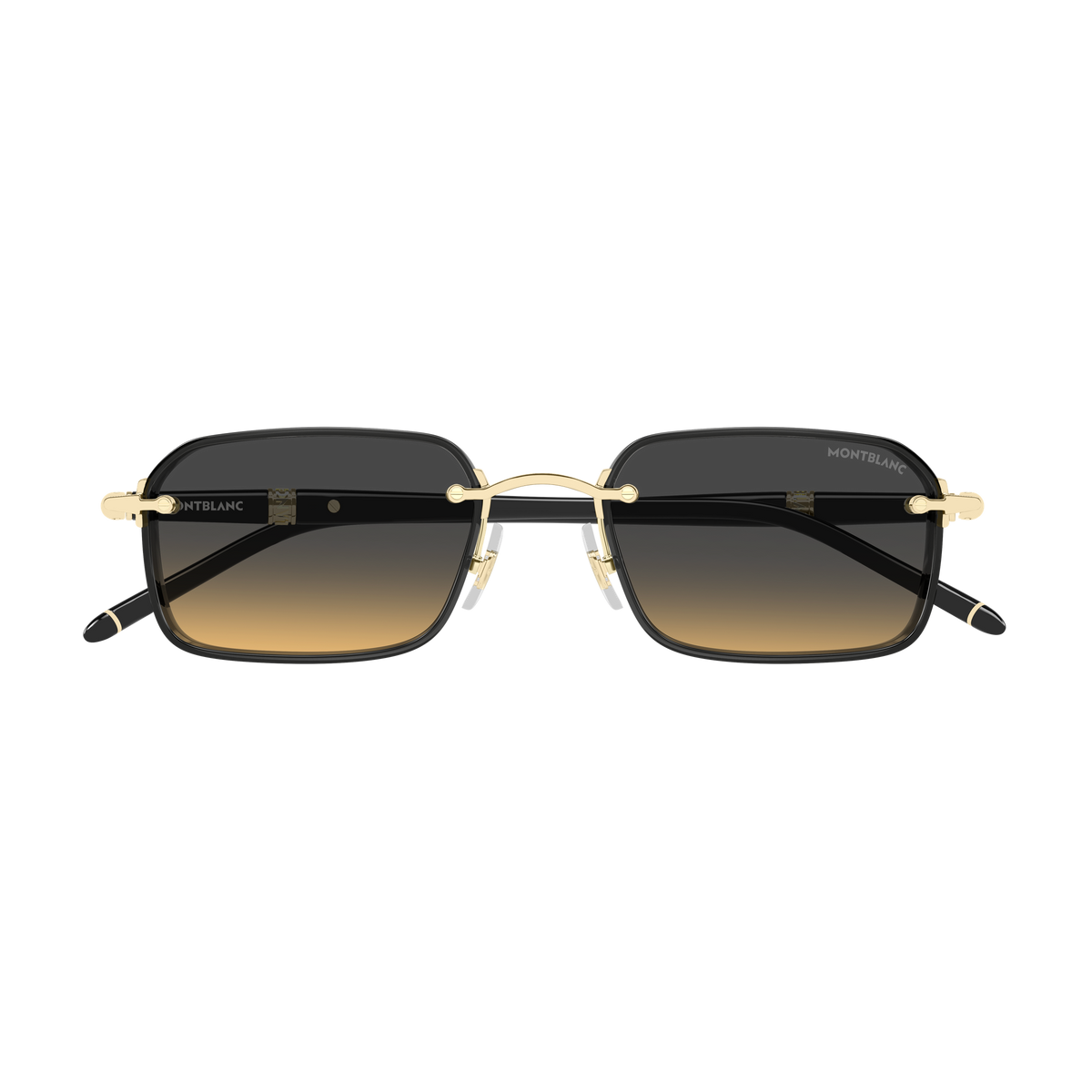 Montblanc Meisterstück MB0483S Doré verres gris-jaune 002 de face - Les Lunettes de Pauline