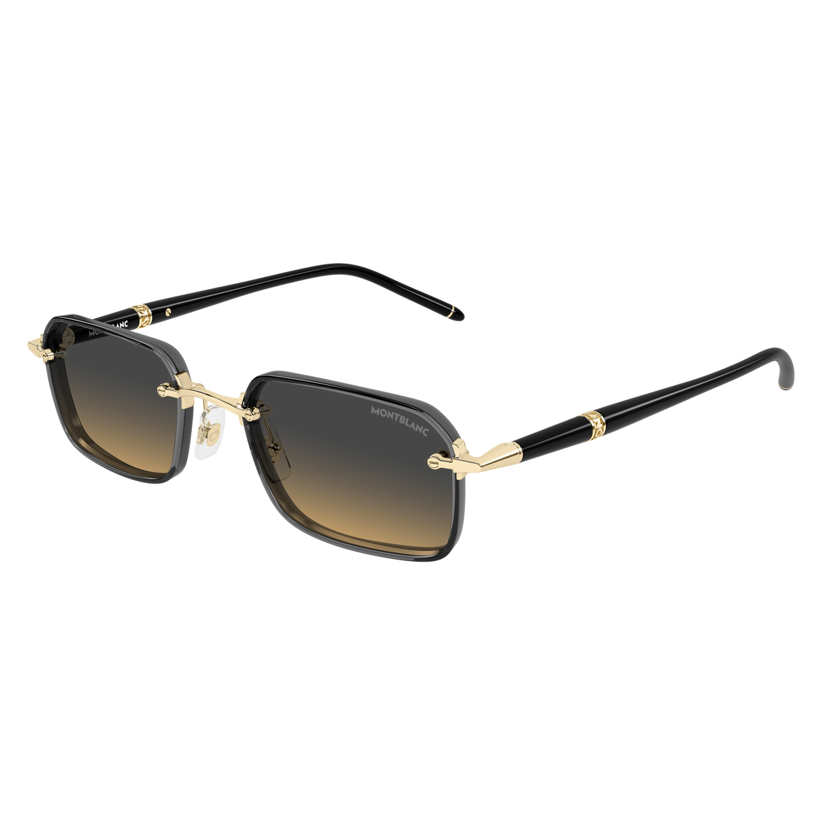 Montblanc Meisterstück MB0483S Doré verres gris-jaune 002 de trois-quarts - Les Lunettes de Pauline