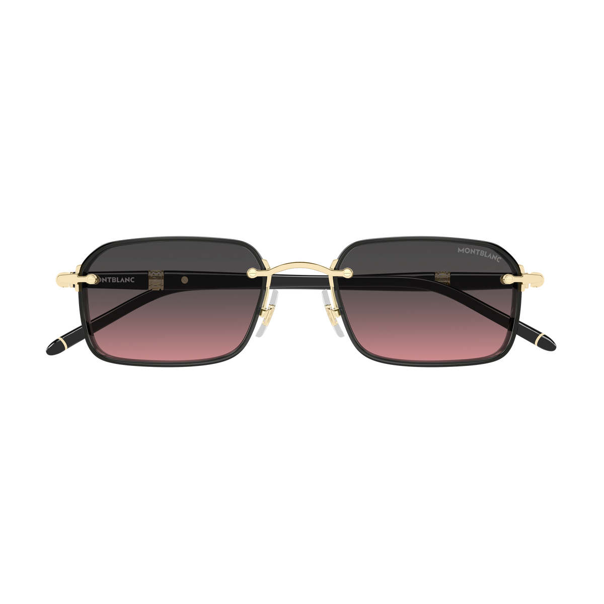 Montblanc Meisterstück MB0483S Doré verres gris-rosé 003 de face - Les Lunettes de Pauline