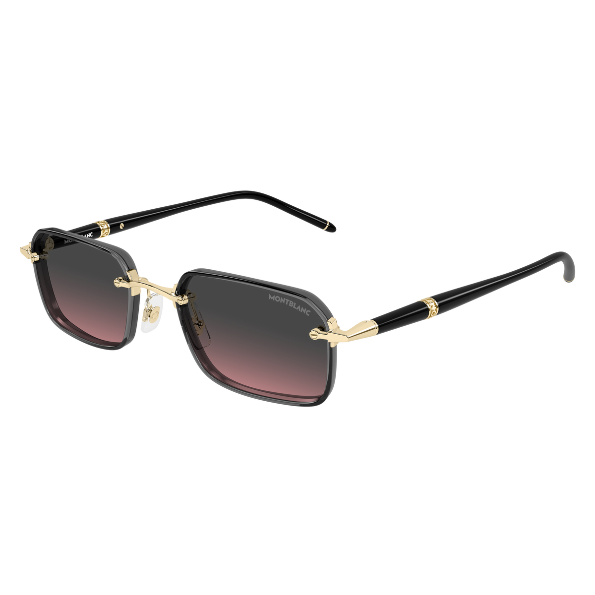 Montblanc Meisterstück MB0483S Doré verres gris-rosé 003 de trois-quarts - Les Lunettes de Pauline