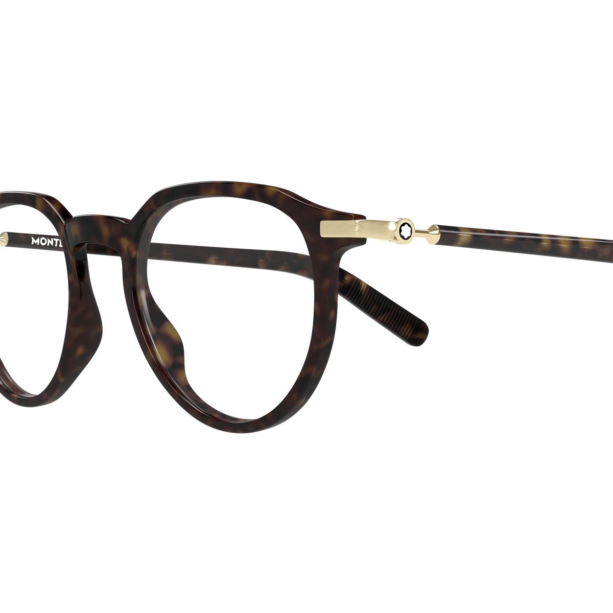 Montblanc Snowcap MB0495O Havane 003 en détail des branches - Les Lunettes de Pauline