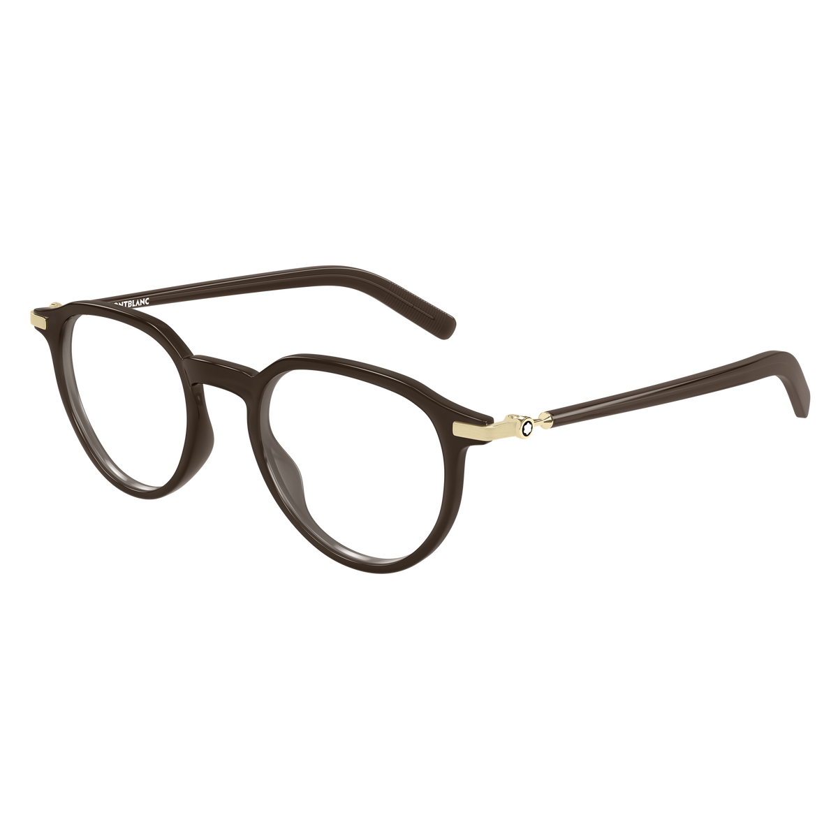 Montblanc Snowcap MB0495O Brun 004 de trois-quarts - Les Lunettes de Pauline