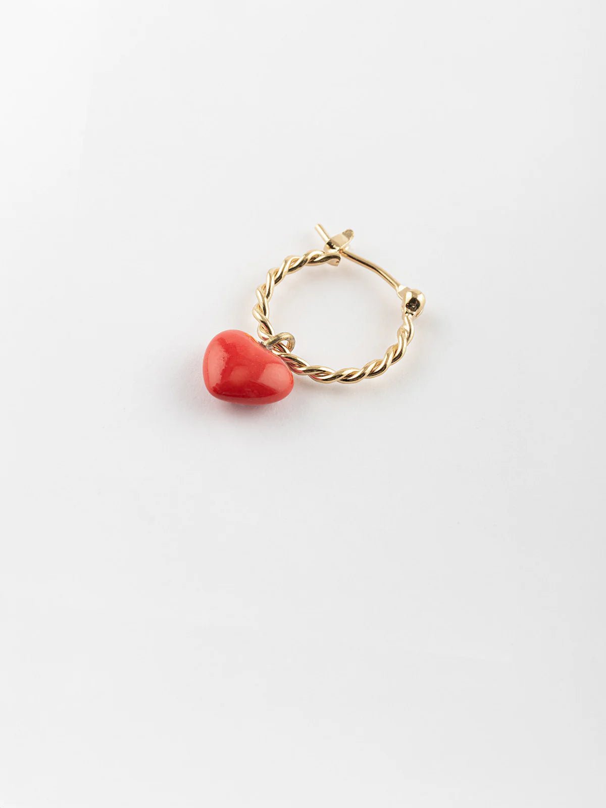 Mini créole coeur rouge - Vendue à l'unité - Premier amour - Nach - Les Lunettes de Pauline