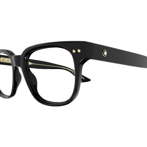 Montblanc MB0321O Noir 001, détail des branches - Les Lunettes de Pauline