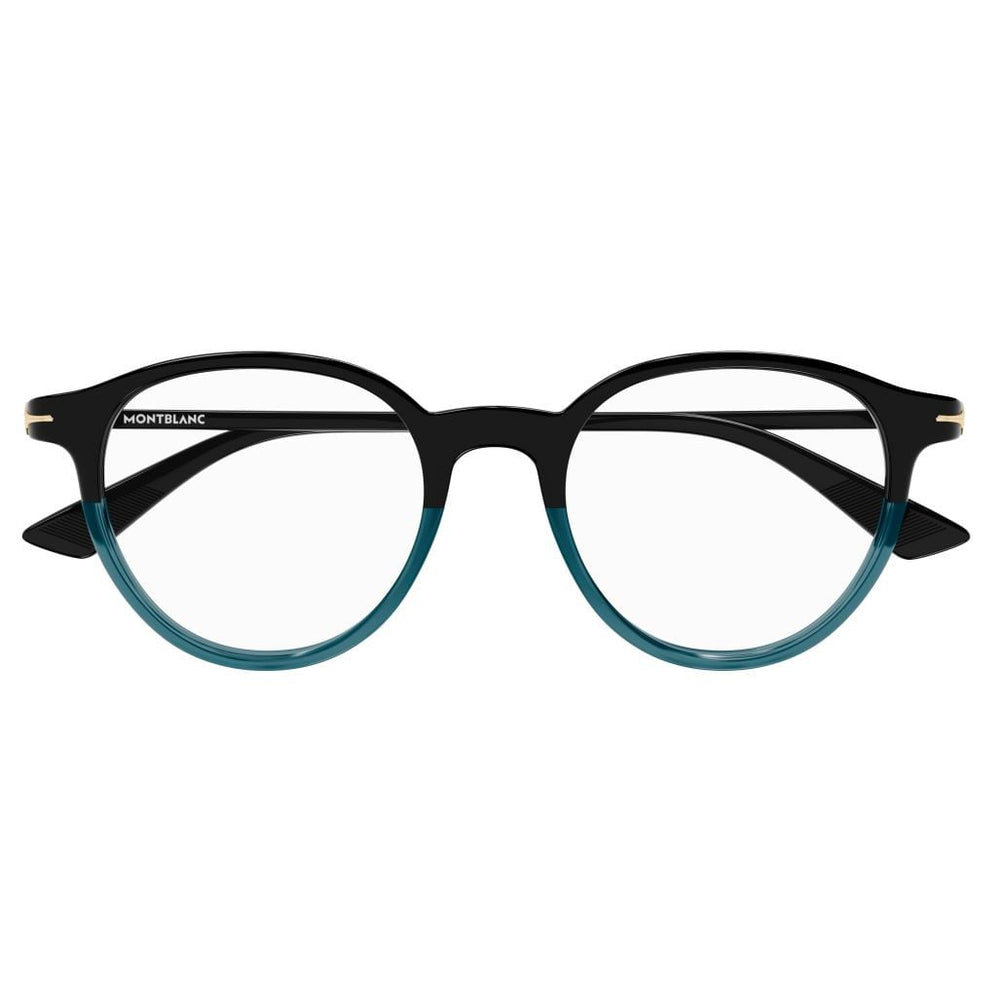 Montblanc MB0340O Noir Bleu Pétrole 003 de face - Les Lunettes de Pauline