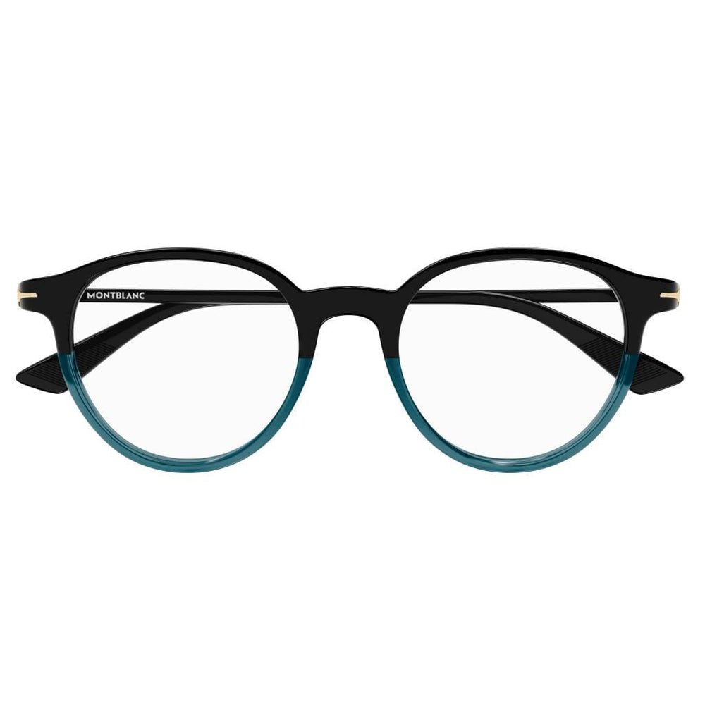Montblanc MB0340O Noir Bleu Pétrole 003 de face - Les Lunettes de Pauline