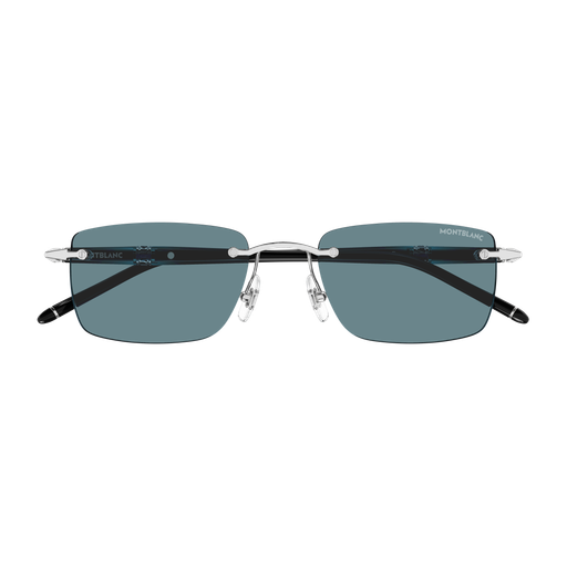 Montblanc MB0344S Argent verres verts 012 de face - Les Lunettes de Pauline