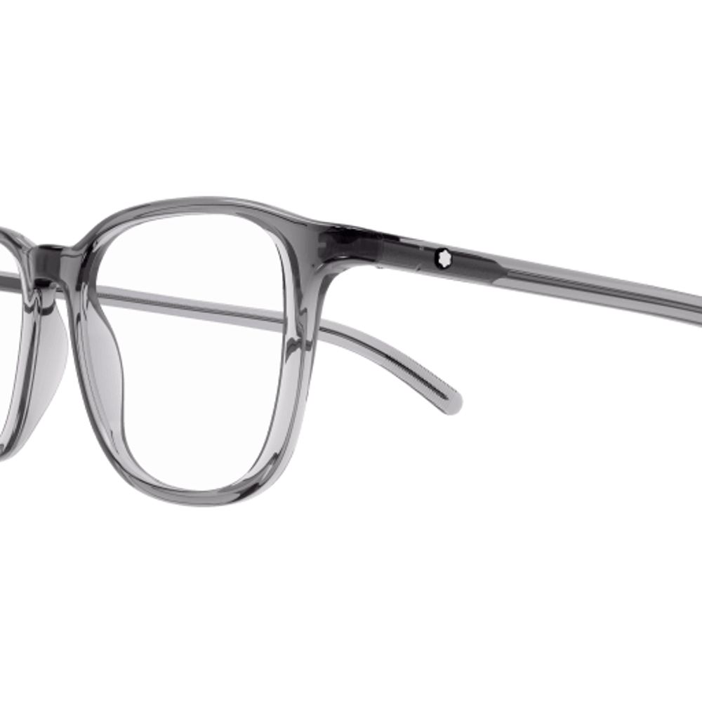 Montblanc MB0386O Gris Transparent 004, détail des branches - Les Lunettes de Pauline