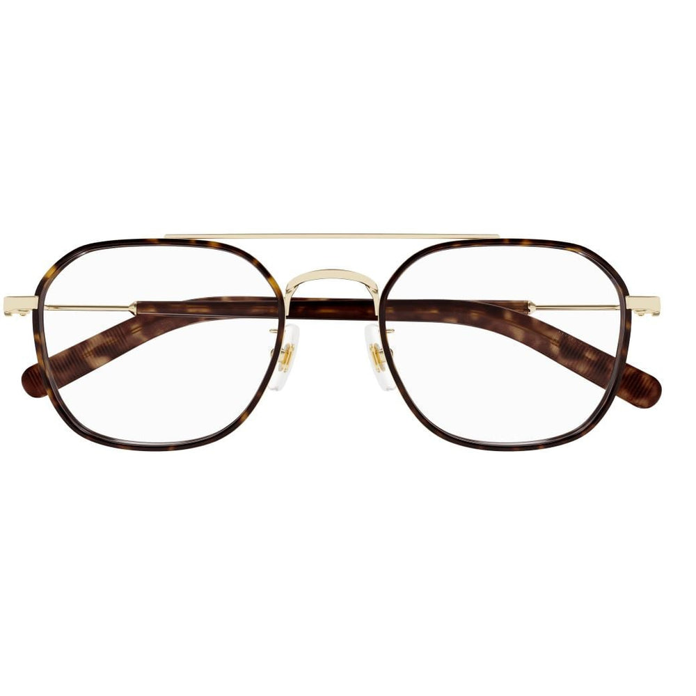 Montblanc MB0391OA Doré Havane 003 de face - Les Lunettes de Pauline