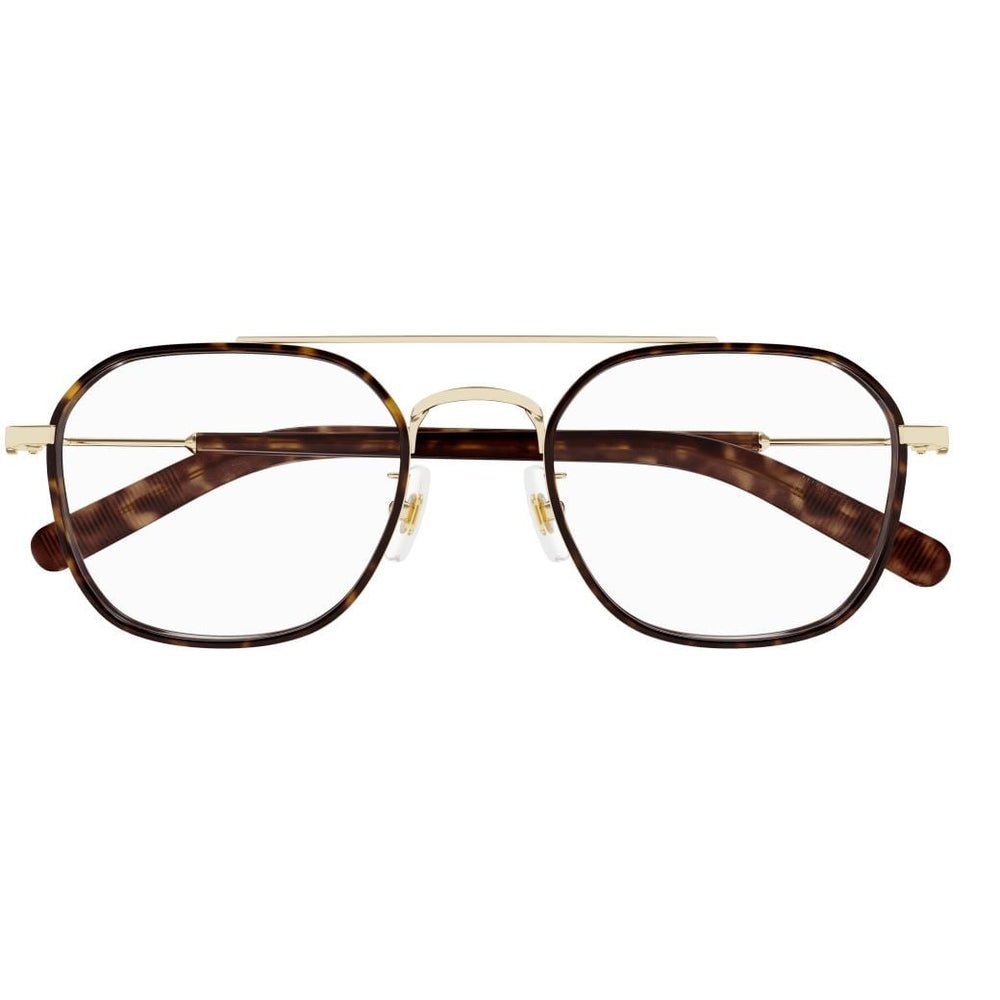 Montblanc MB0391OA Doré Havane 003 de face - Les Lunettes de Pauline