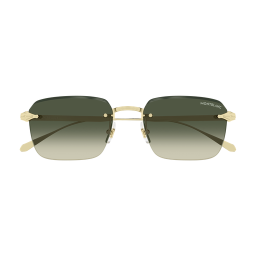 Montblanc MB0456S Doré verres verts 004 de face - Les Lunettes de Pauline