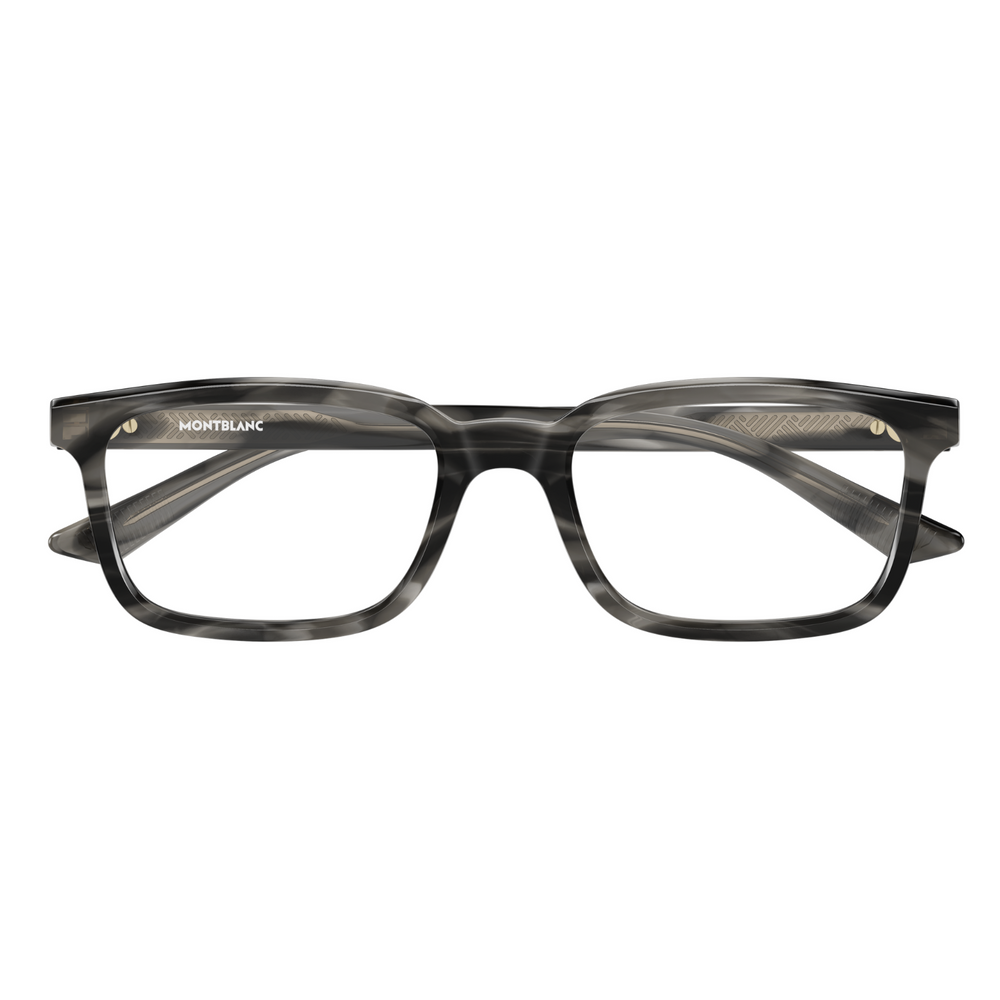 Montblanc MB0458OL Gris Écaille 009 de face - Les Lunettes de Pauline