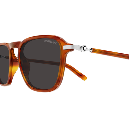 Montblanc MB0498S Écaille Argent 004, détail des branches - Les Lunettes de Pauline