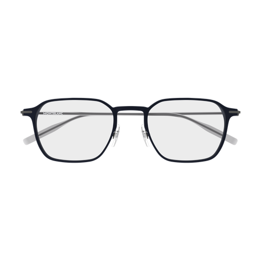 Montblanc MB0504O Bleu Anthracite 004 de face - Les Lunettes de Pauline