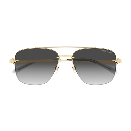 Montblanc MB0513S Doré 001 de face - Les Lunettes de Pauline