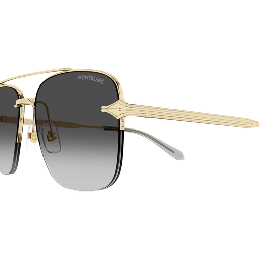 Montblanc MB0513S Doré 001, détail des branches - Les Lunettes de Pauline