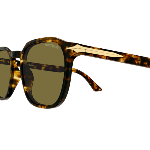 Montblanc MB0516S Écaille 003, détail des branches - Les Lunettes de Pauline