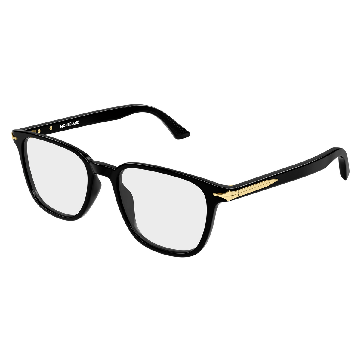 Montblanc MB0517O Noir 001 de trois-quarts - Les Lunettes de Pauline