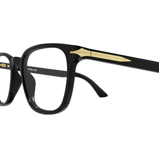Montblanc MB0517O Noir 001, détail des branches - Les Lunettes de Pauline