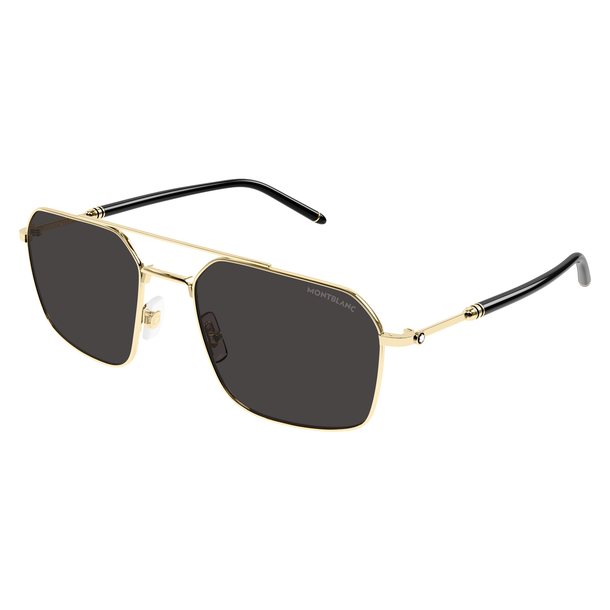 Montblanc MB0521S Doré 001 de trois-quarts - Les Lunettes de Pauline