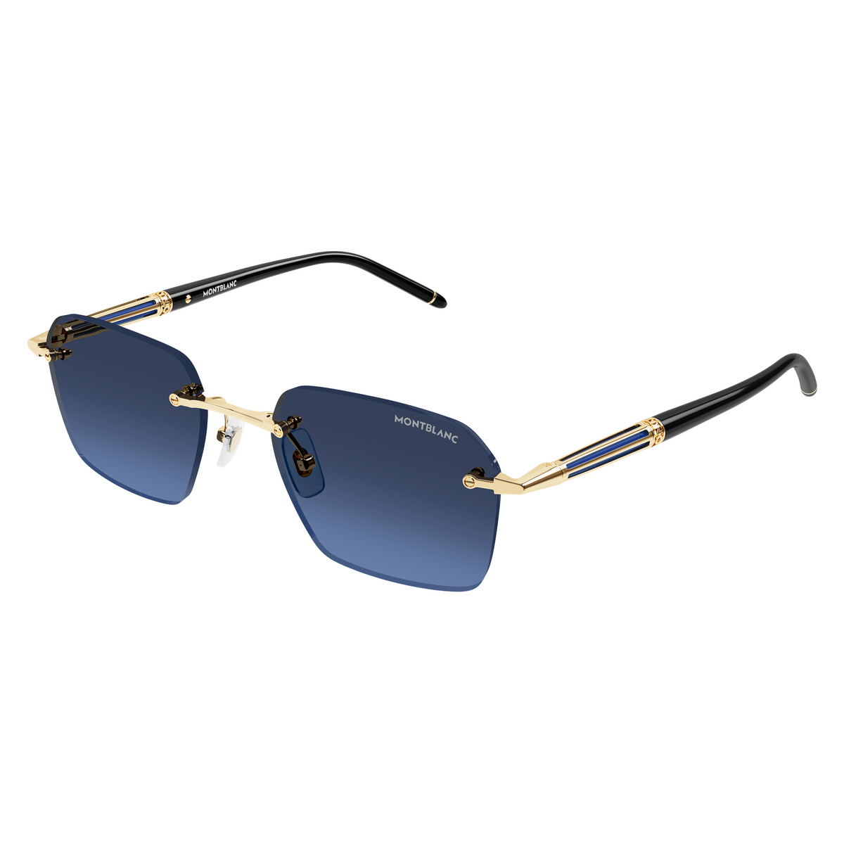 Montblanc MB0526S Doré 003 de trois-quarts - Les Lunettes de Pauline