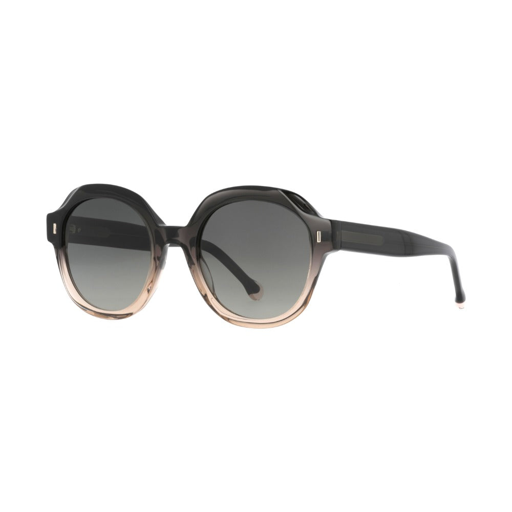Nuxe Eclat02 Écaille Rayée Gris Rose GRRC de trois-quarts - Les Lunettes de Pauline