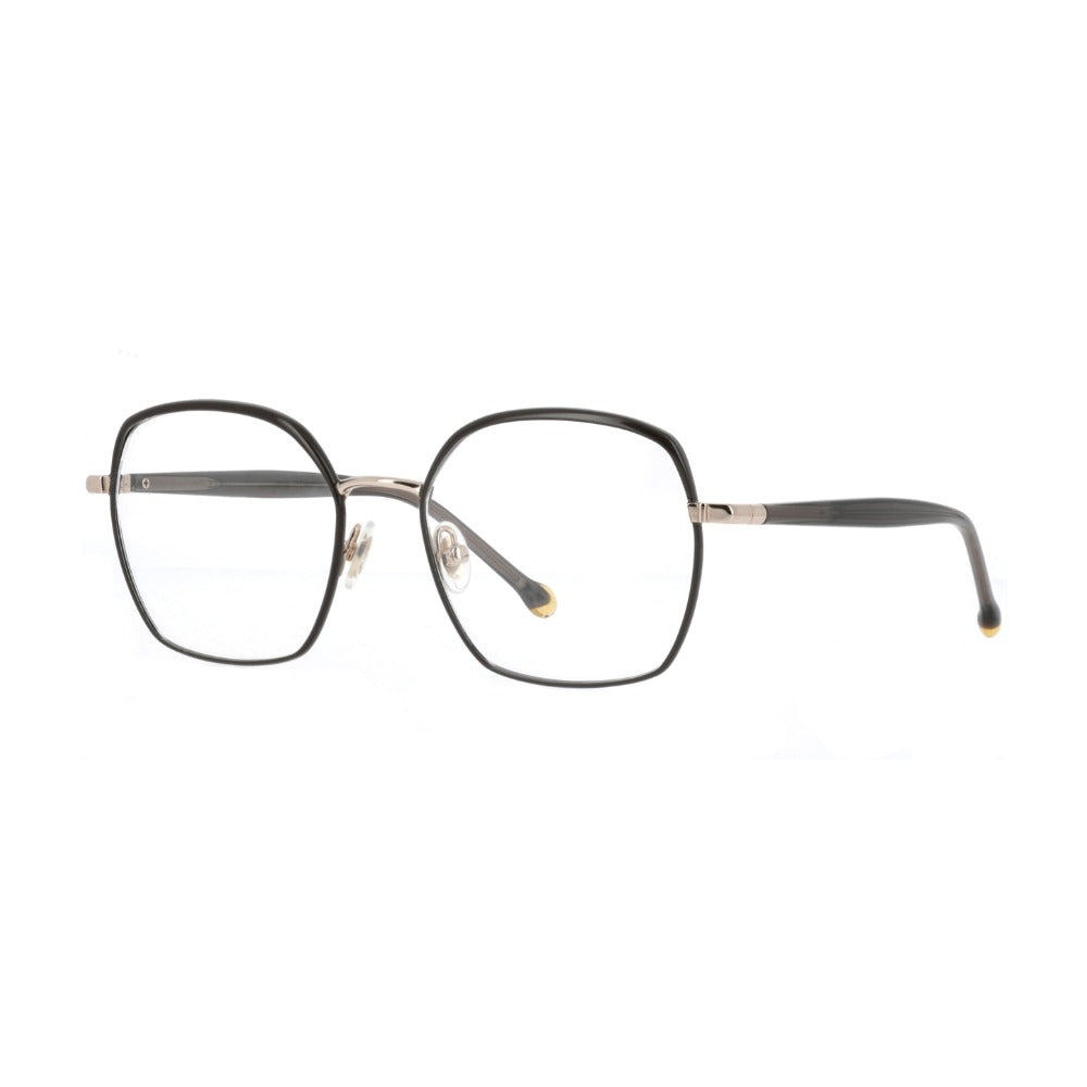 Nuxe Floral03 Brun Satiné et Doré Satiné BRDO de trois-quarts - Les Lunettes de Pauline