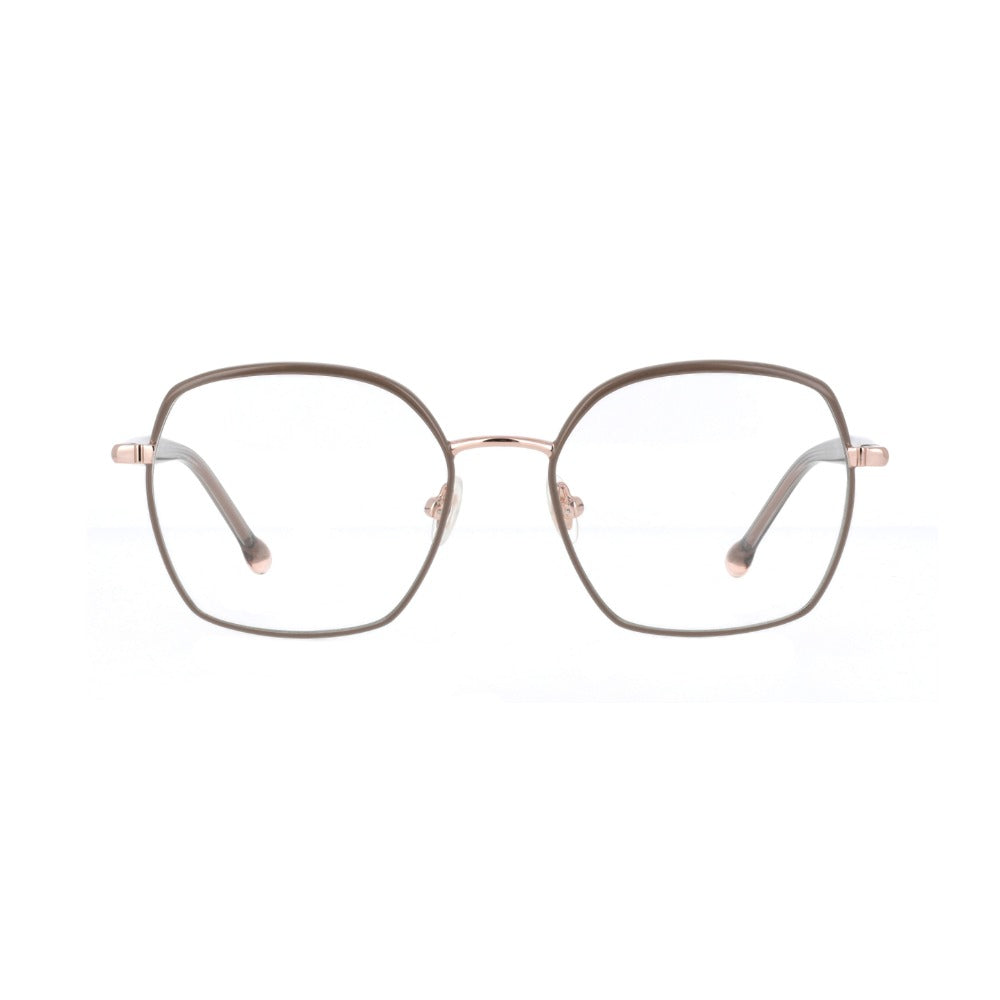 Nuxe Floral03 Taupe et Or Rose TAOR de face - Les Lunettes de Pauline
