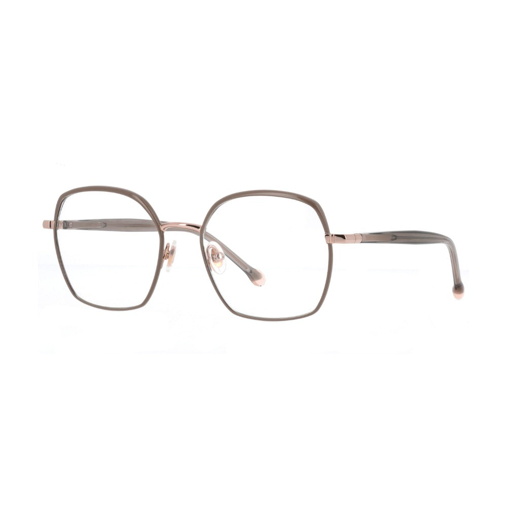 Nuxe Floral03 Taupe et Or Rose TAOR de trois-quarts - Les Lunettes de Pauline