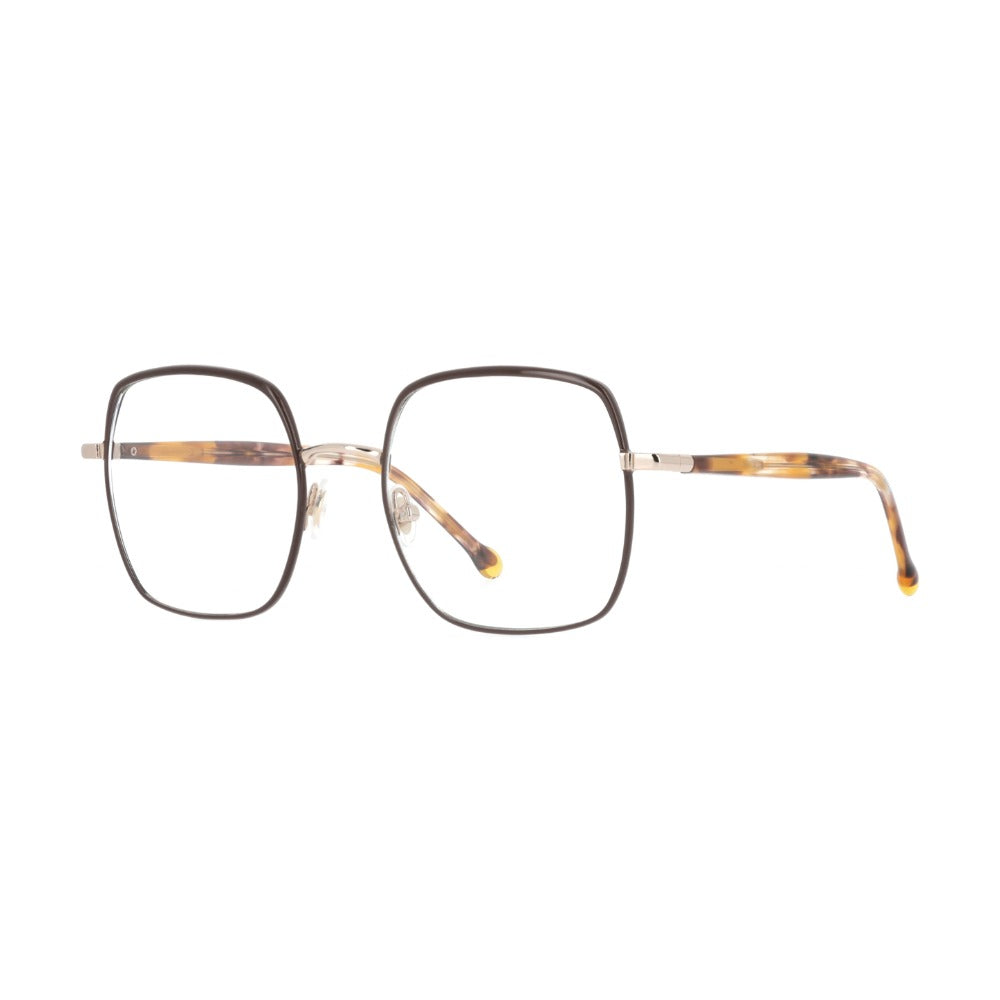 Nuxe Floral04 Laque Moka et Doré Clair MODO de trois-quarts - Les Lunettes de Pauline