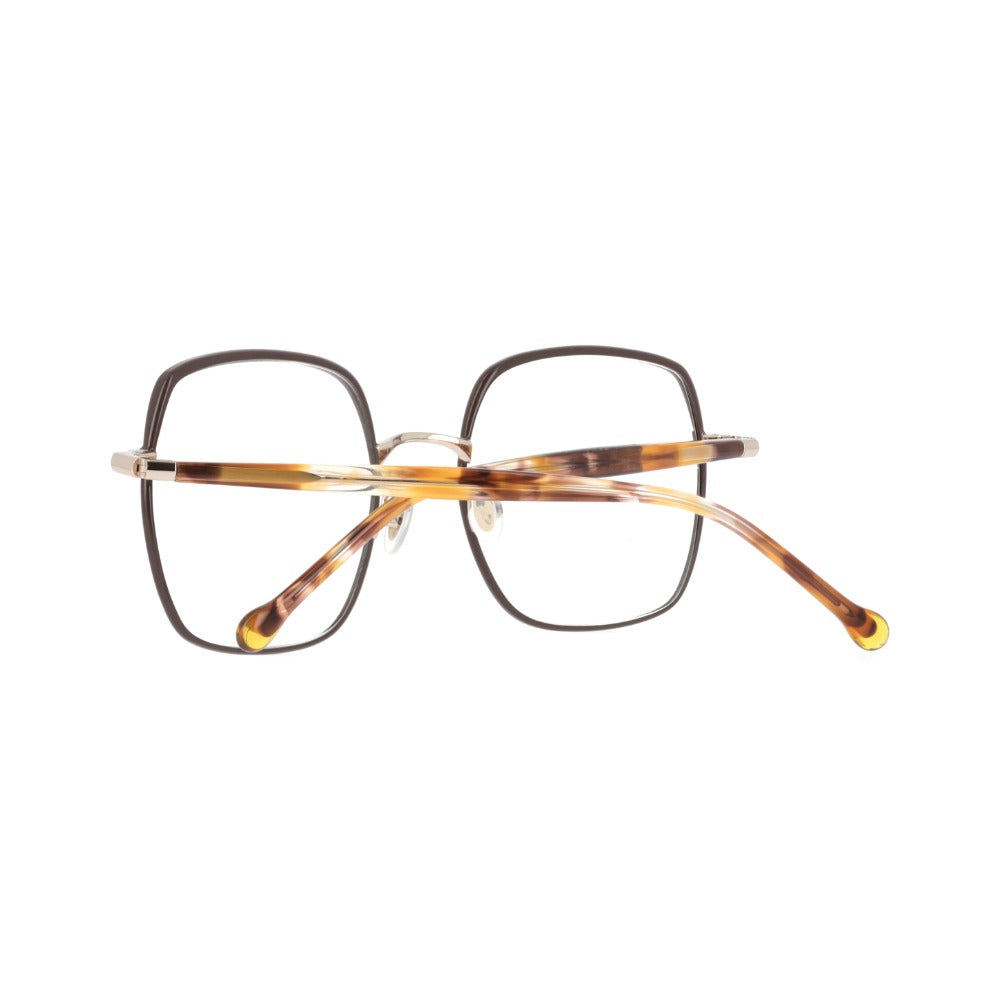 Nuxe Floral04 Laque Moka et Doré Clair MODO en détail des branches - Les Lunettes de Pauline