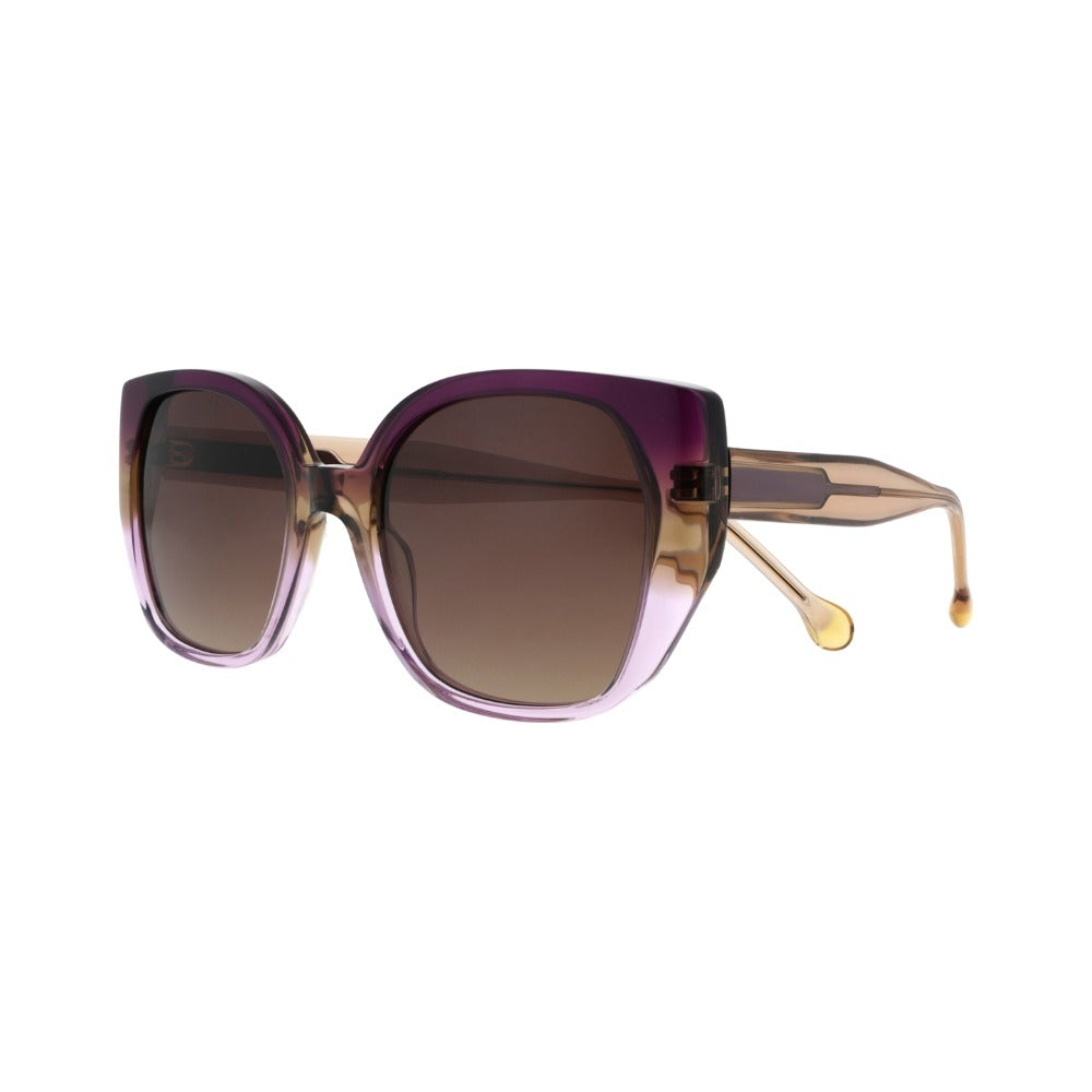 Nuxe Iconic01 Dégradé Violet et Marron VIMV en détail des branches - Les Lunettes de Pauline