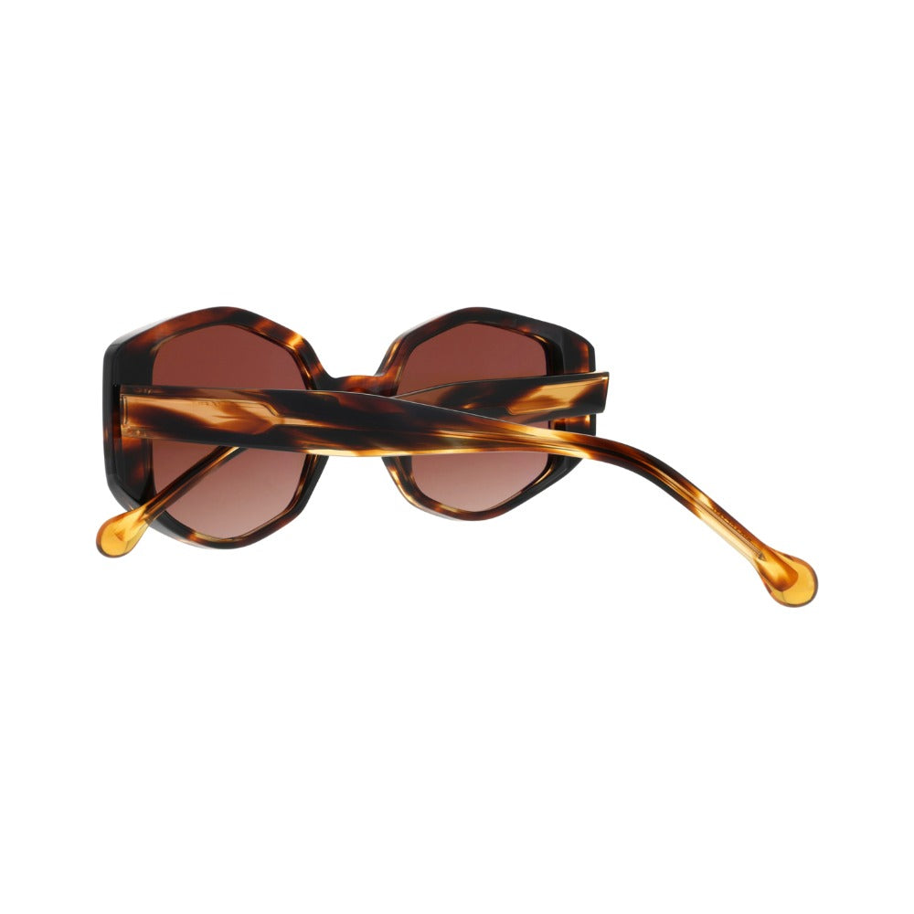 Nuxe Iconic05 Écaille Marron et Miel E569 en détail des branches - Les Lunettes de Pauline