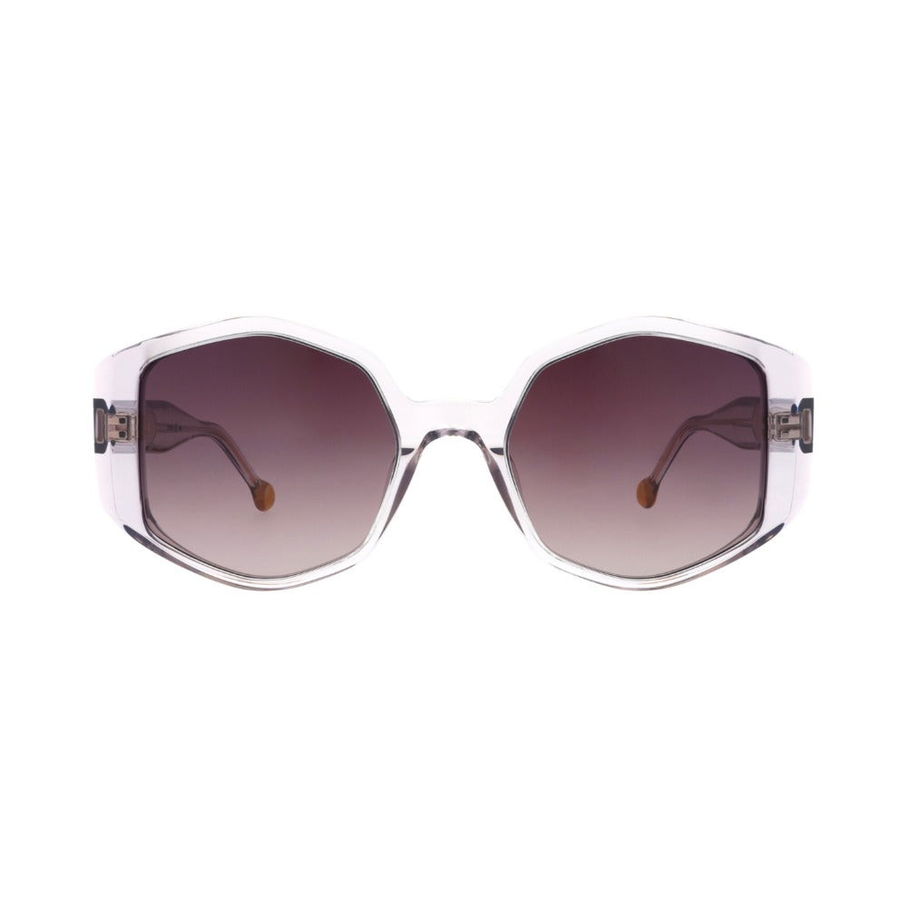 Nuxe Iconic05 Écaille Rayée Gris Rose GRRC de face - Les Lunettes de Pauline